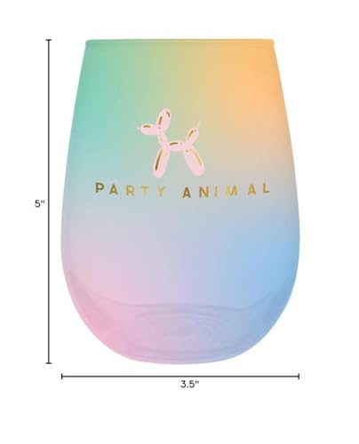 Party Animal 20 ounce Stemless Wine Glass