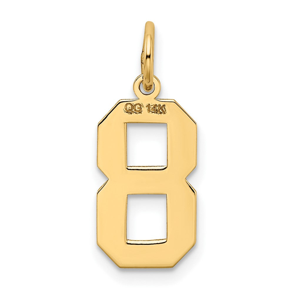 14k Medium Satin Number 8 Charm