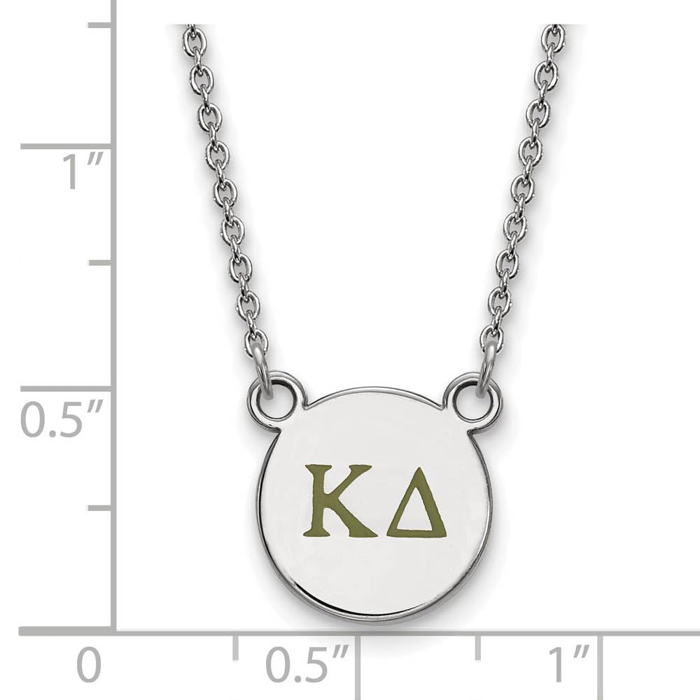 Sterling Silver 18in Official Licensed Greek Sororities Kappa Delta (??) XS Enamel Pendant w/Necklace