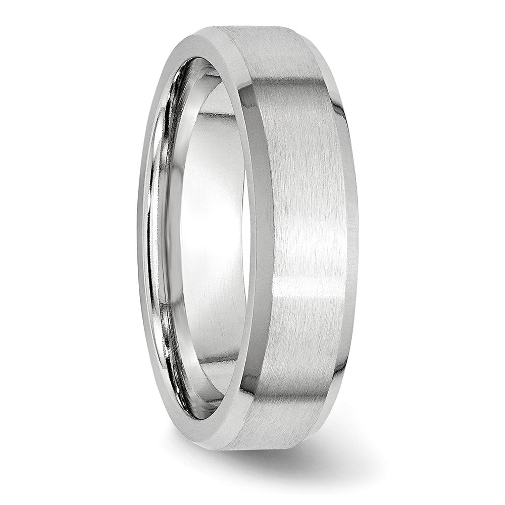 Cobalt Satin and Polished Beveled Edge 6mm Band Size - 12