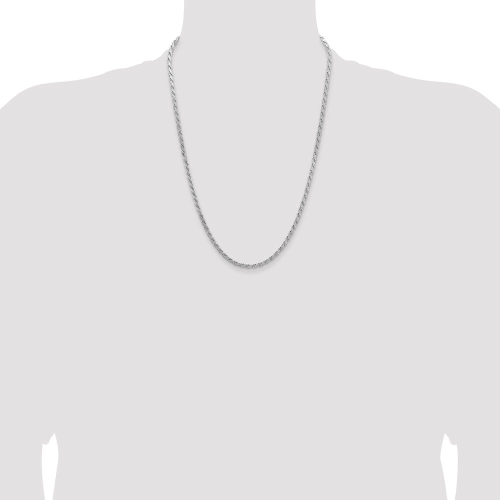 Sterling Silver 3.65mm Flat Rope Chain 24 Inches