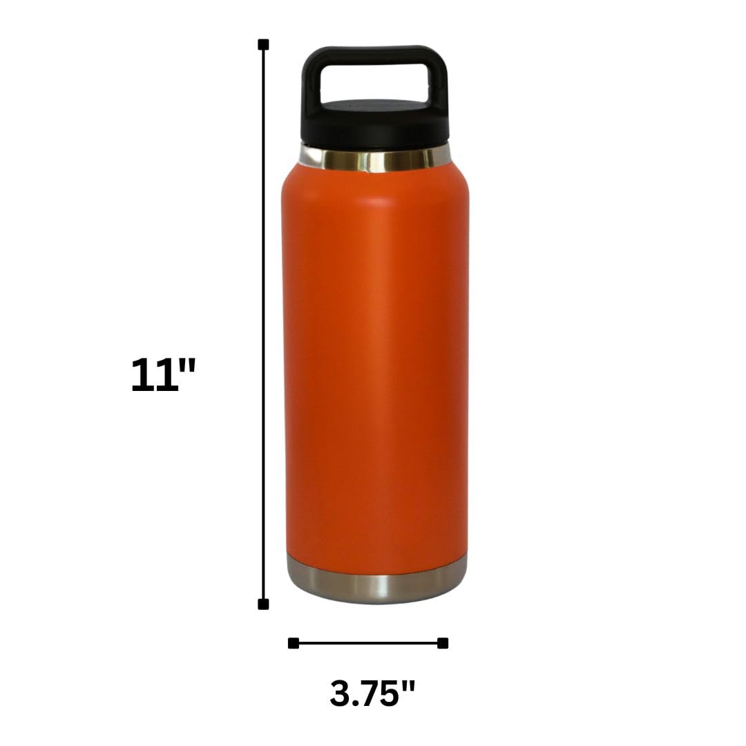 36 Oz Stainless Steel Twist-Off Cap Water Bottle - Orange