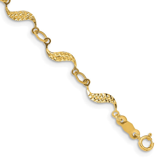 14k Diamond-cut Bracelet 7.5  inches