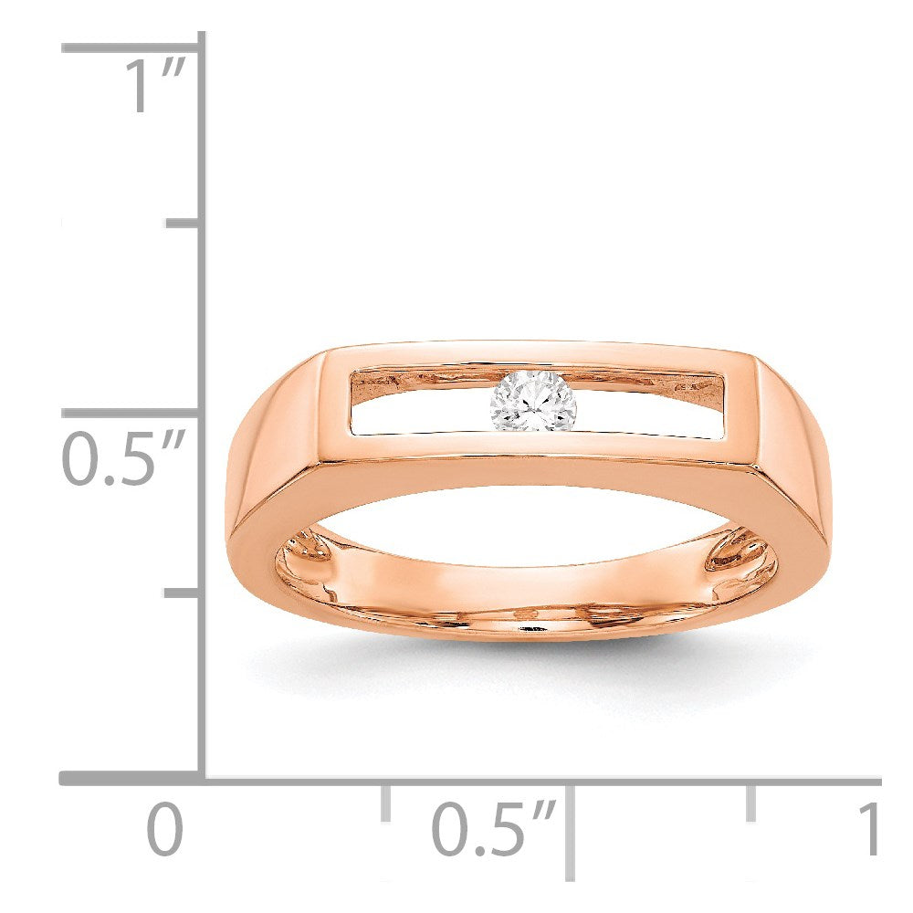 14K Rose Gold Polished Diamond Ring