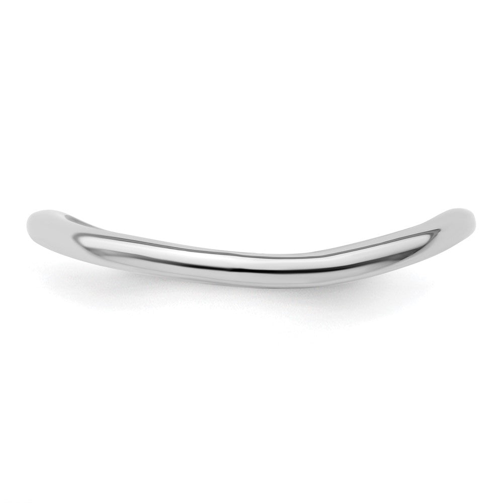Sterling Silver Stackable Expressions Polished Rhodium-plate Wave Ring Size -9