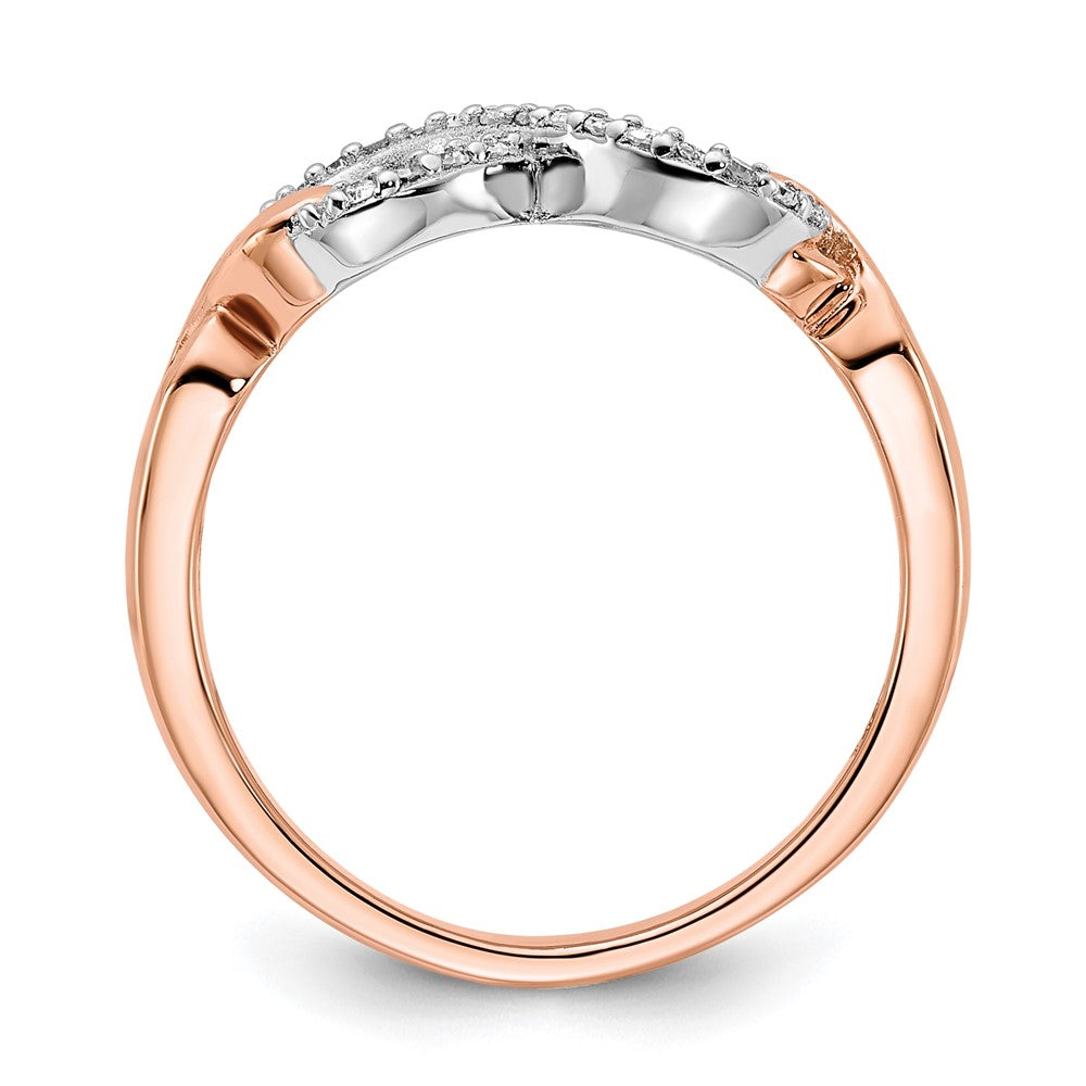 Sterling Silver Rose Tone  Diamond Infinity Ring