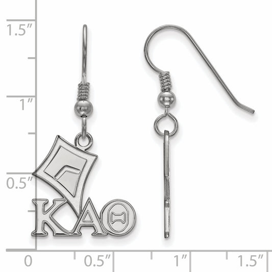 Sterling Silver Official Licensed Greek Sororities Kappa Alpha Theta (???) Medium Dangle Earrings