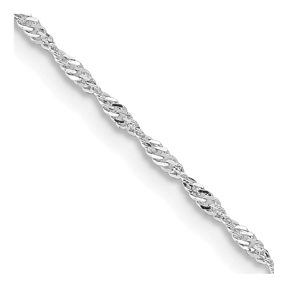 Sterling Silver Rhodium-plated 1.4mm Singapore Chain 24 Inches