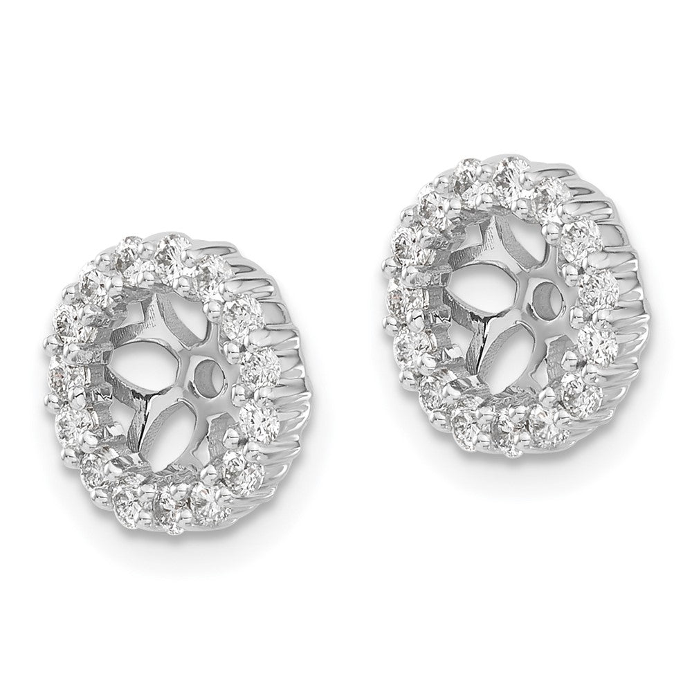 14k White Gold 1/2 carat Lab Grown Diamond VS/SI+ G+ for 5.25 mm Earring Jacket