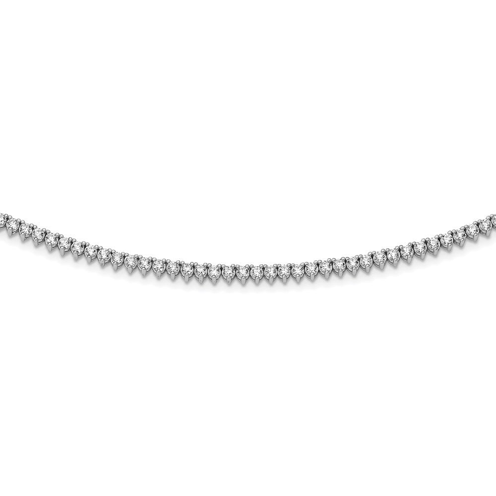 Sterling Shimmer Sterling Silver Rhodium-plated 18 inch 163 Stone CZ Riviera Necklace 18 Inches
