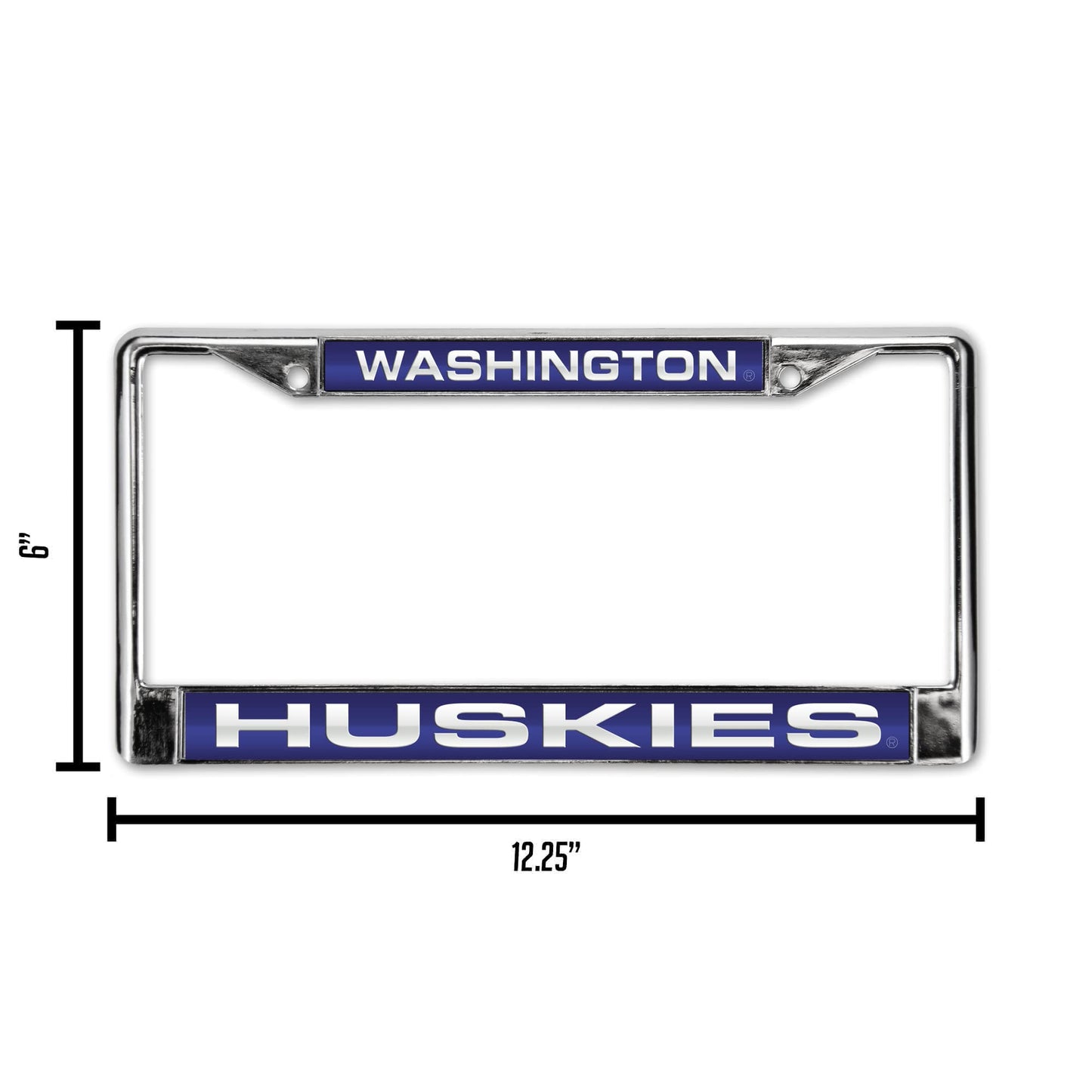 Washington Huskies Chrome Metal Laser Cut License Plate Frame