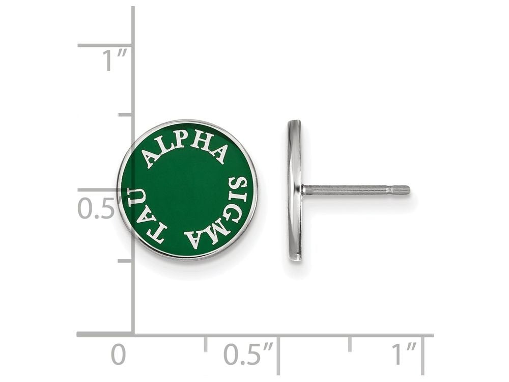 Sterling Silver Official Licensed Greek Sororities Alpha Sigma Tau (???) Enameled Post Earrings