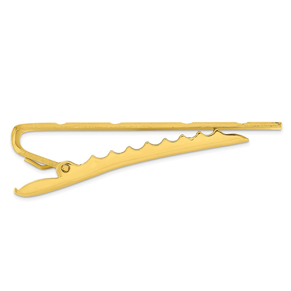 Kelly Waters Gold-plated Facet Cut Patterned Tie Bar