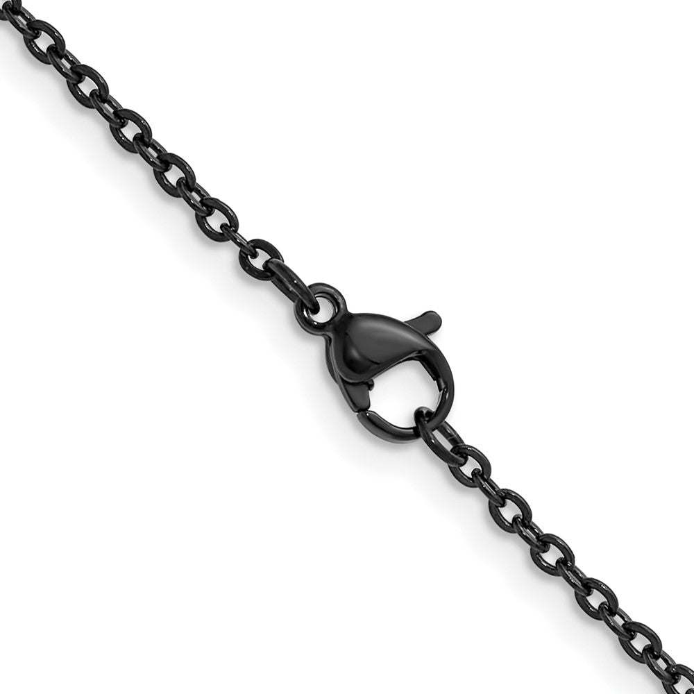 Chisel Stainless Steel Polished Black IP-plated 1.9mm 22 inch Cable Chain