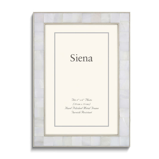 Silver-tone Mother of Pearl 4x6 Frame QGM22469
