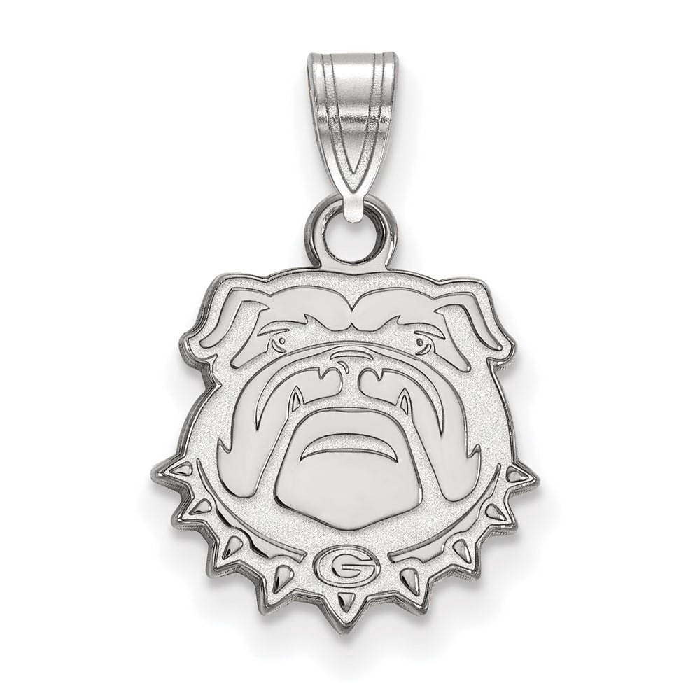 14k White Gold LogoArt University of Georgia Bulldog Small Pendant Q4W070UGA