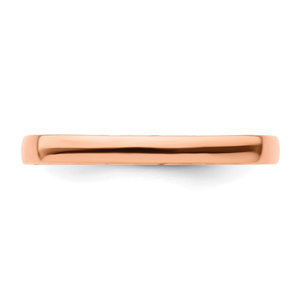 Sterling Silver Stackable Expressions Polished Pink-plated Square Ring Size -7