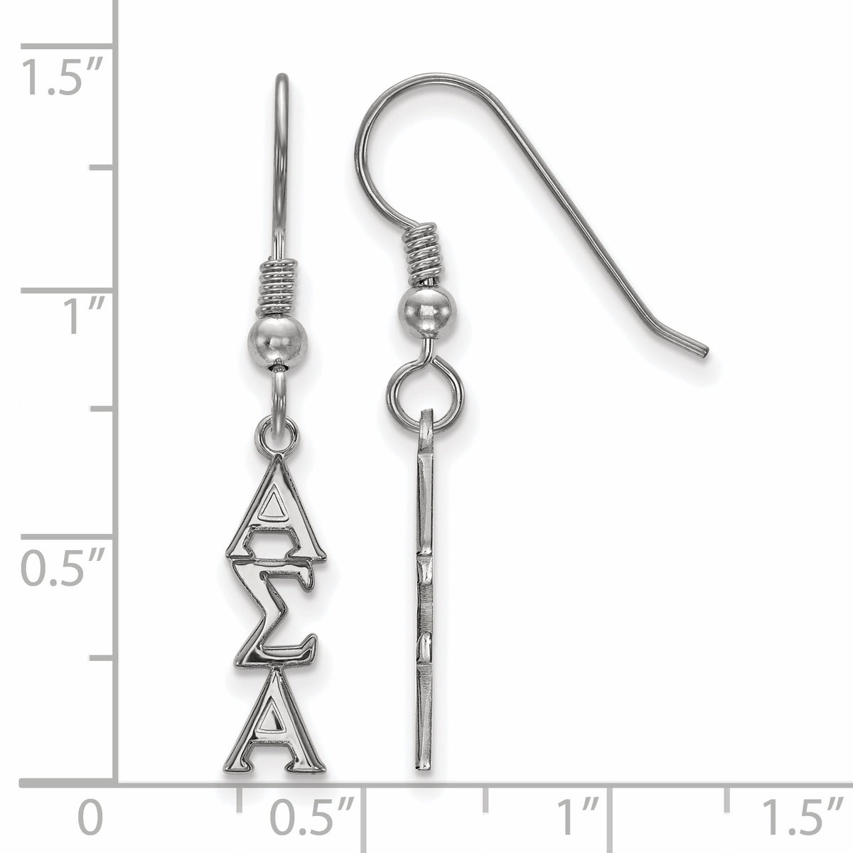 Sterling Silver Official Licensed Greek Sororities Alpha Sigma Alpha (???) Small Dangle Earrings