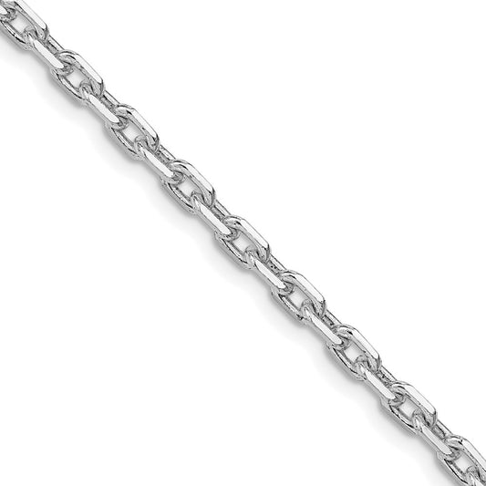 Sterling Silver Rhodium-plated 3.95mm Beveled Oval Cable Chain
