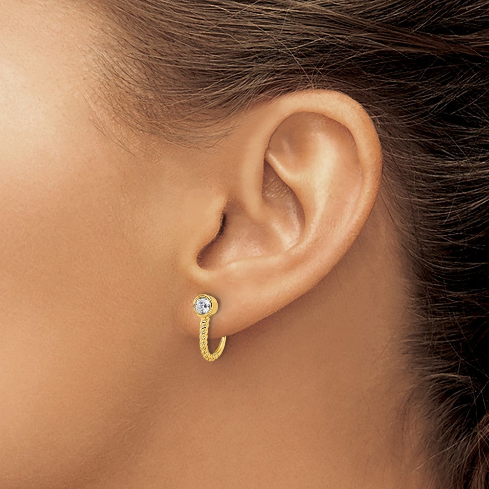True Origin 14k 1/3 carat Lab Grown Diamond VS DEF J Hoop Earrings