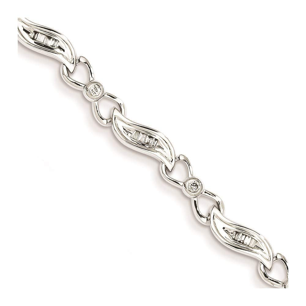 14k White Gold Diamond Fancy Bracelet