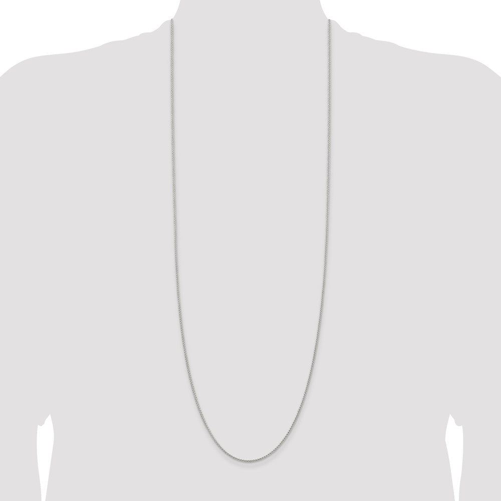 Sterling Silver 1.5mm Round Spiga Chain 36 Inches