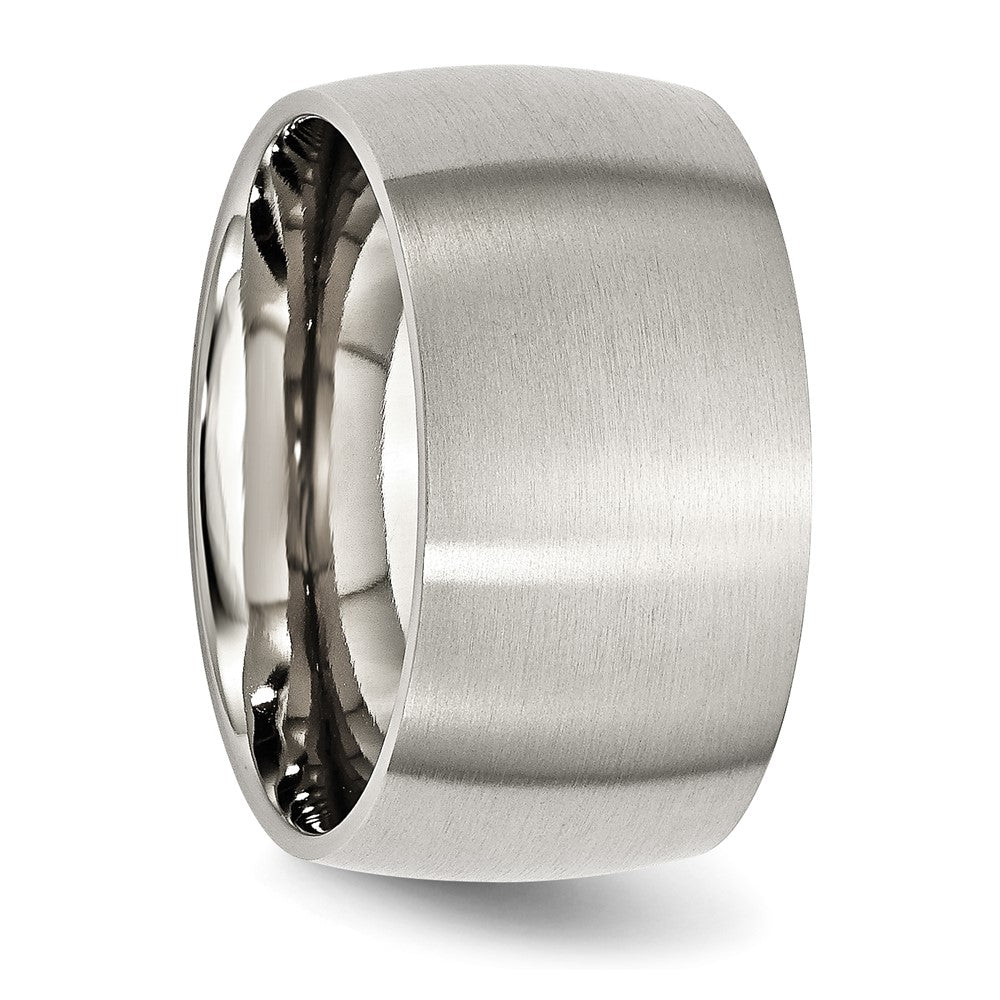Stainless Steel Brushed 12mm Half Round Band Size - 9.5