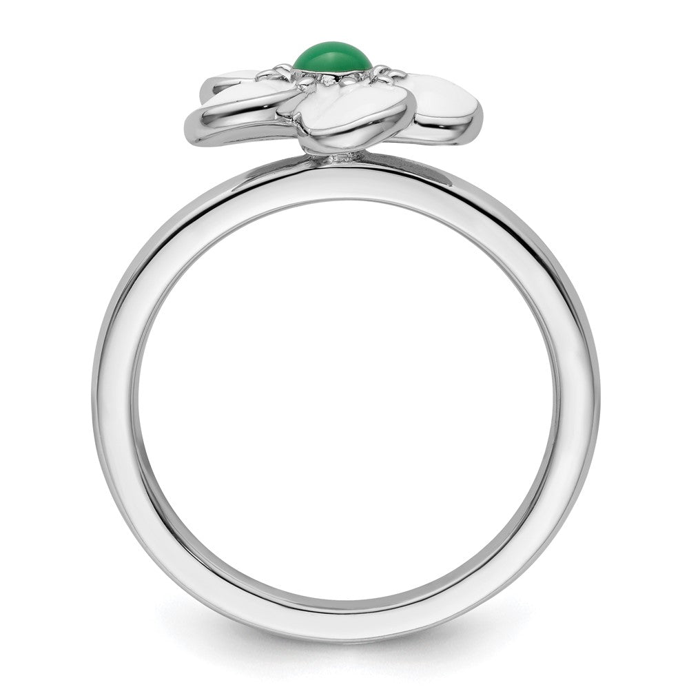 Sterling Silver Stackable Expressions Hawthorn Ring Size -8