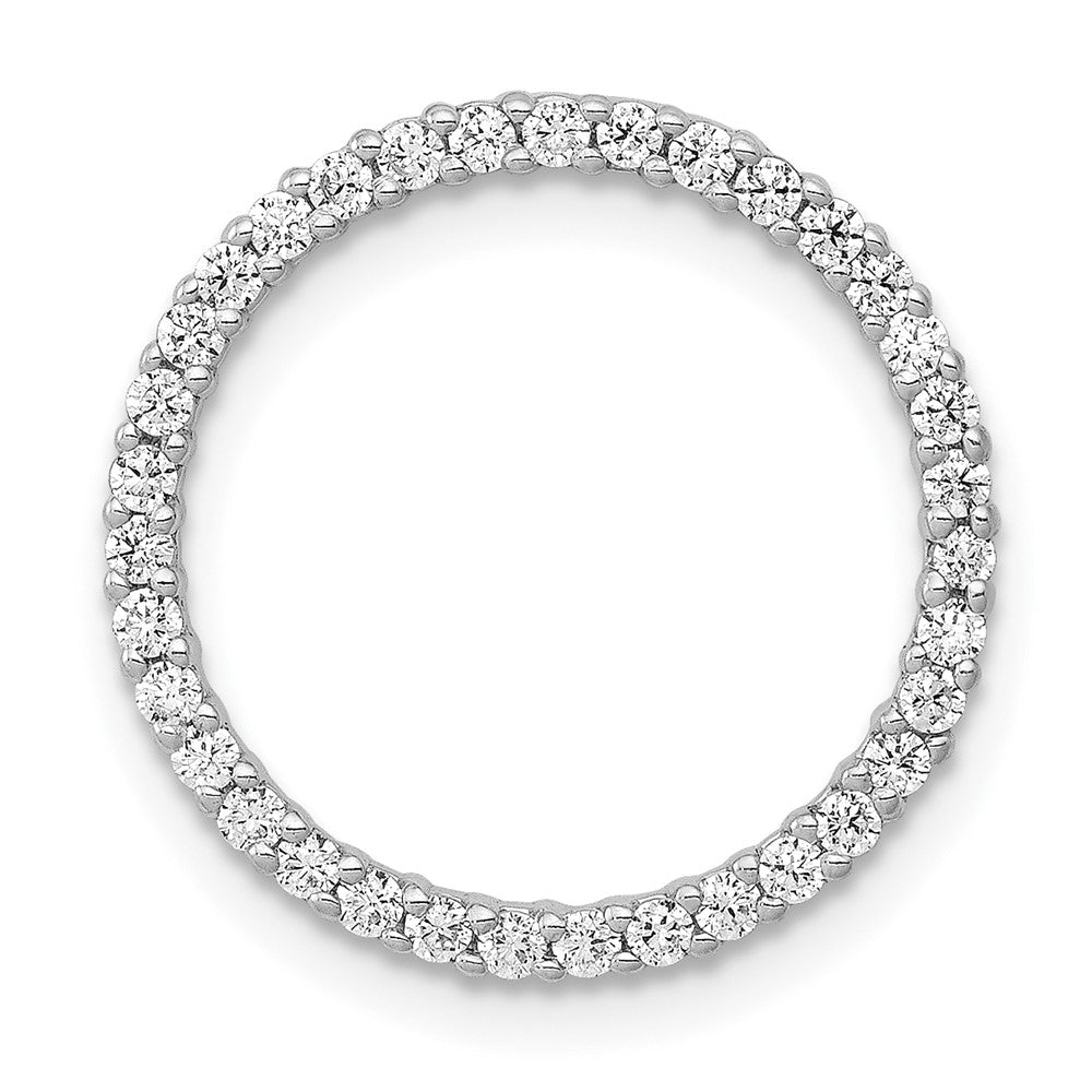 14k White Gold 1/3 carat Lab Grown Diamond VS/SI+ G+ Circle Chain Slide Pendant
