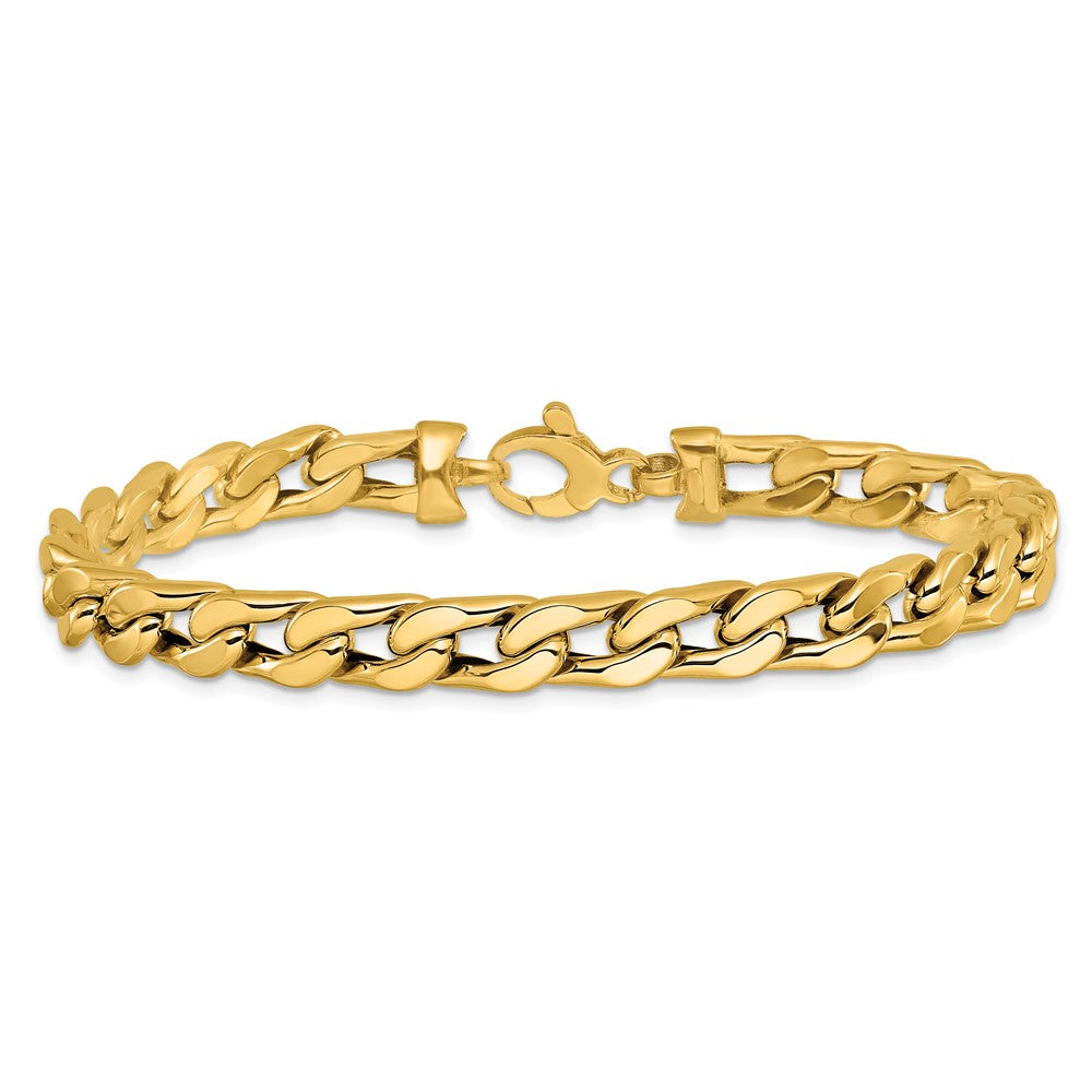 14K Polished Men's Link Bracelet 8.5  inches