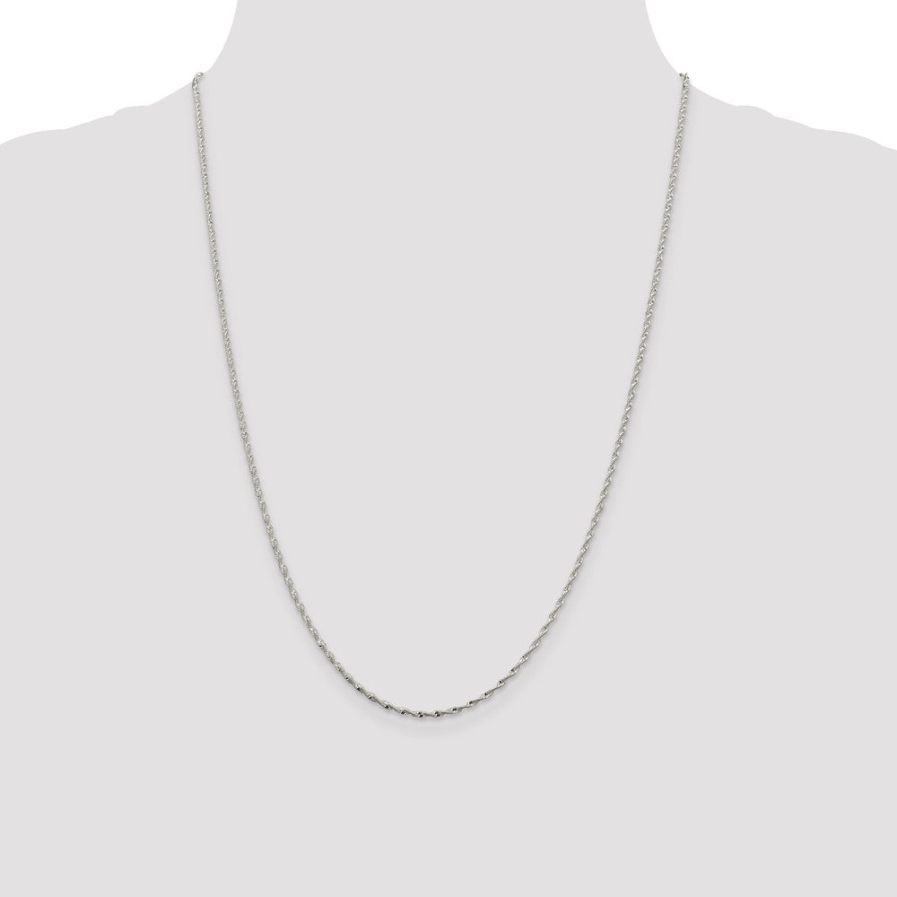 Sterling Silver 1.65mm Twisted Herringbone Chain 24 Inches