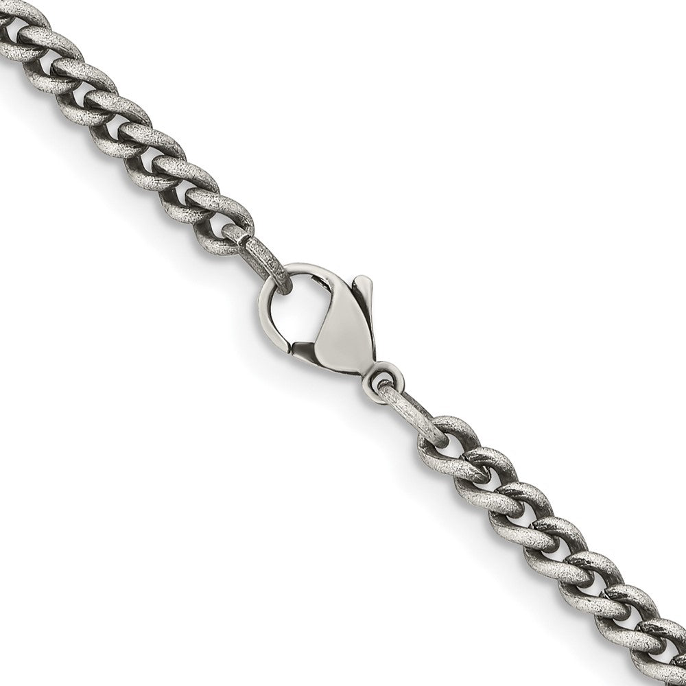 Stainless Steel Antiqued 4mm 20in Round Curb Chain