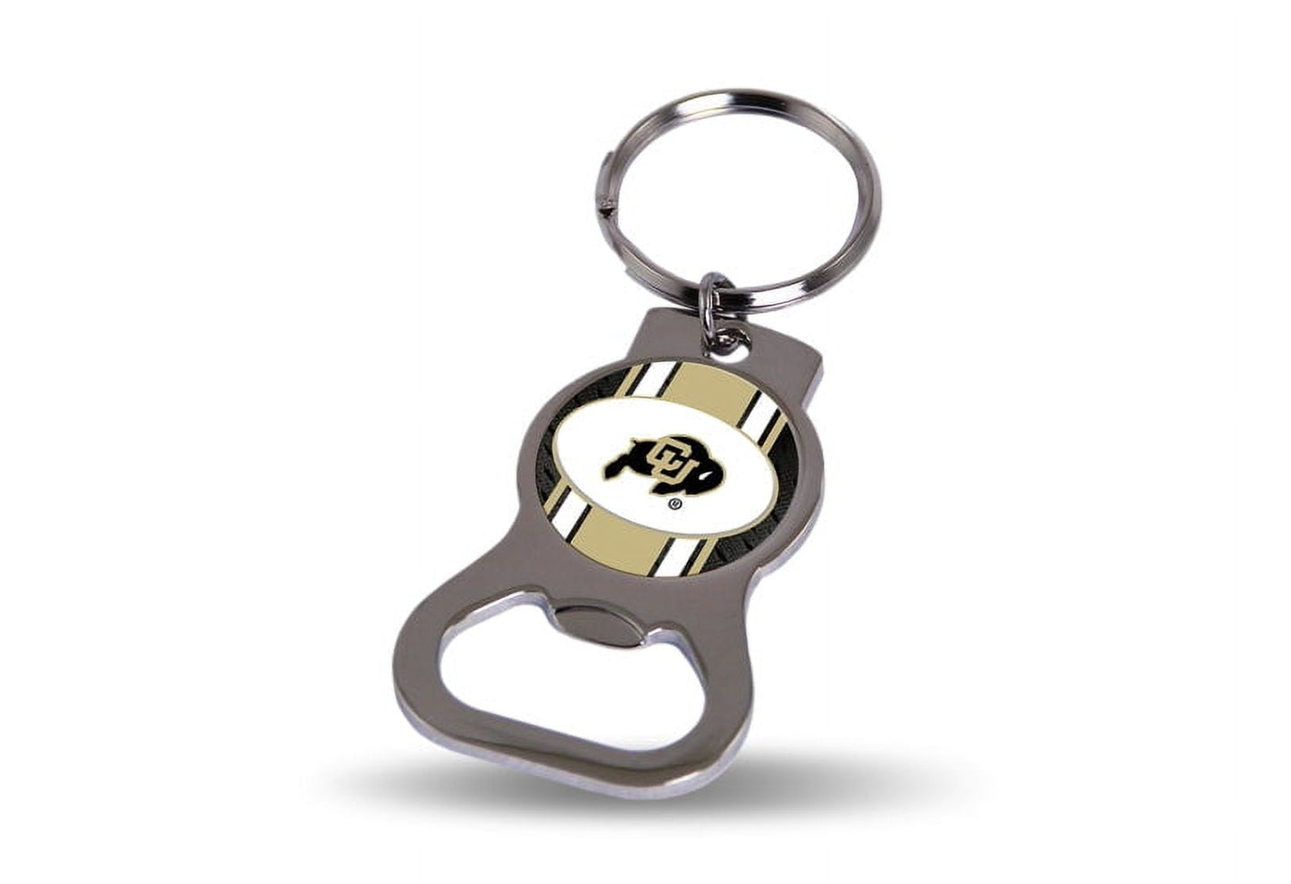 NCAA Univ. of Colorado Silver-tone Bottle Opener Key Ring by Rico Industries QGC6420