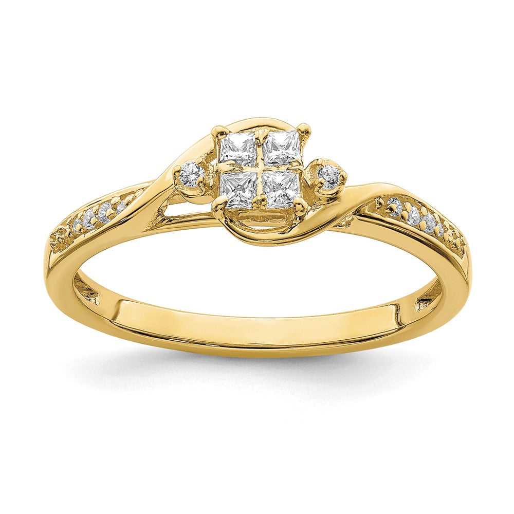 10k 1/6 carat Lab Grown Diamond VS/SI+ G+ Complete Cluster Engagement Ring