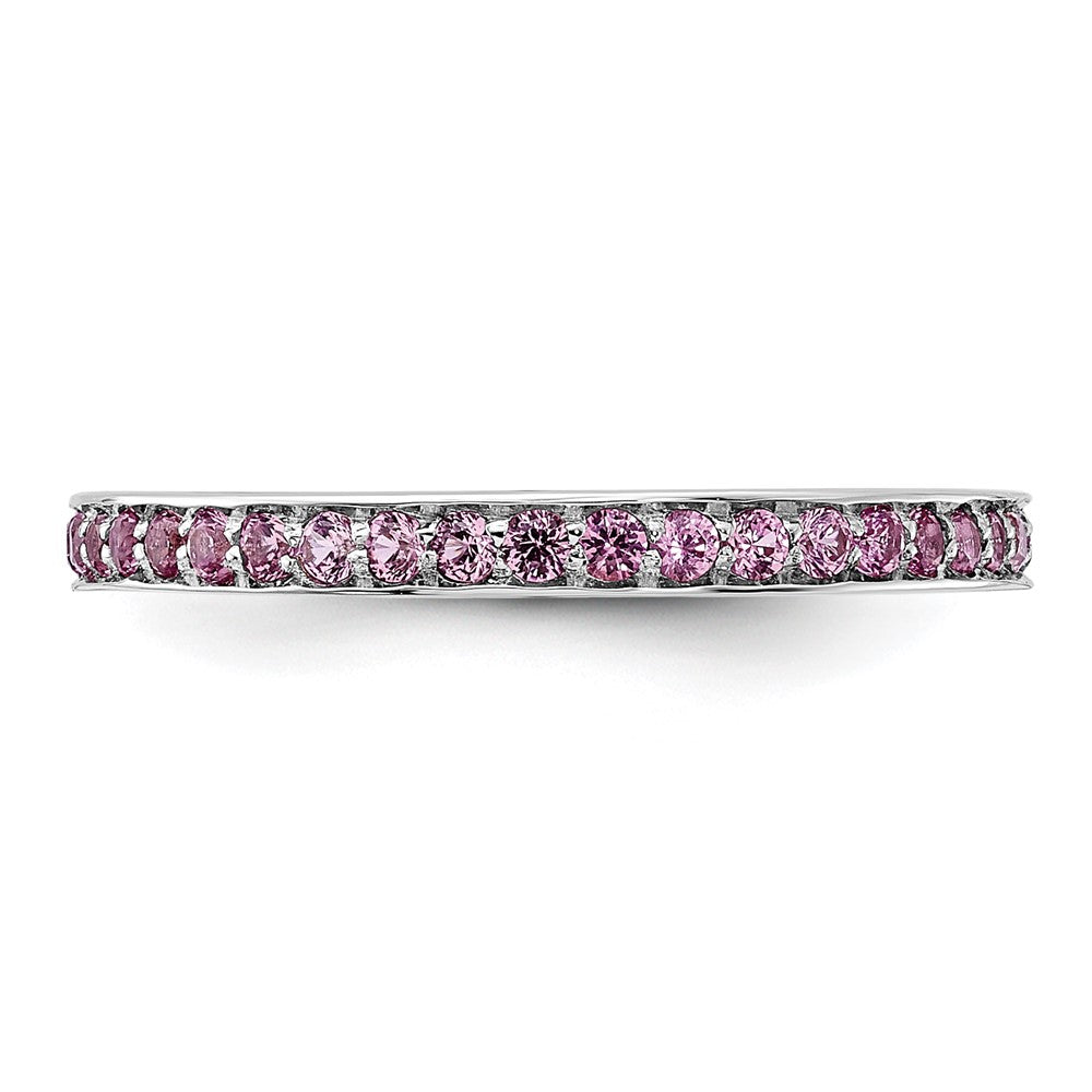 Sterling Silver Stackable Expressions Created Pink Sapphire Ring