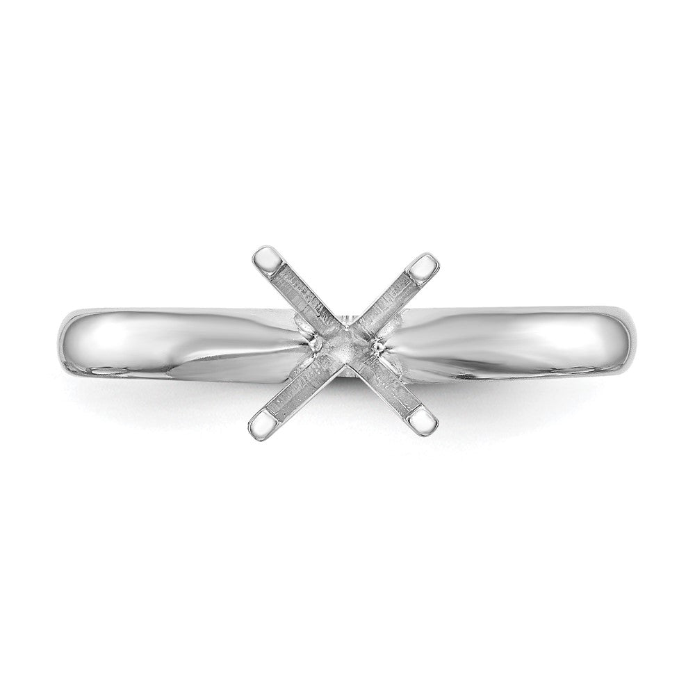 14k White Gold 3/4 carat Lightweight Comfort-Fit 4-Prong Round Solitaire Ring Mounting
