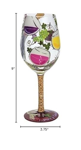 Enesco Wine Glass, My Therapy, 9"