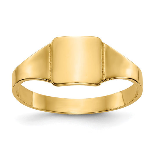 14k Polished Square Signet Baby Ring size 4