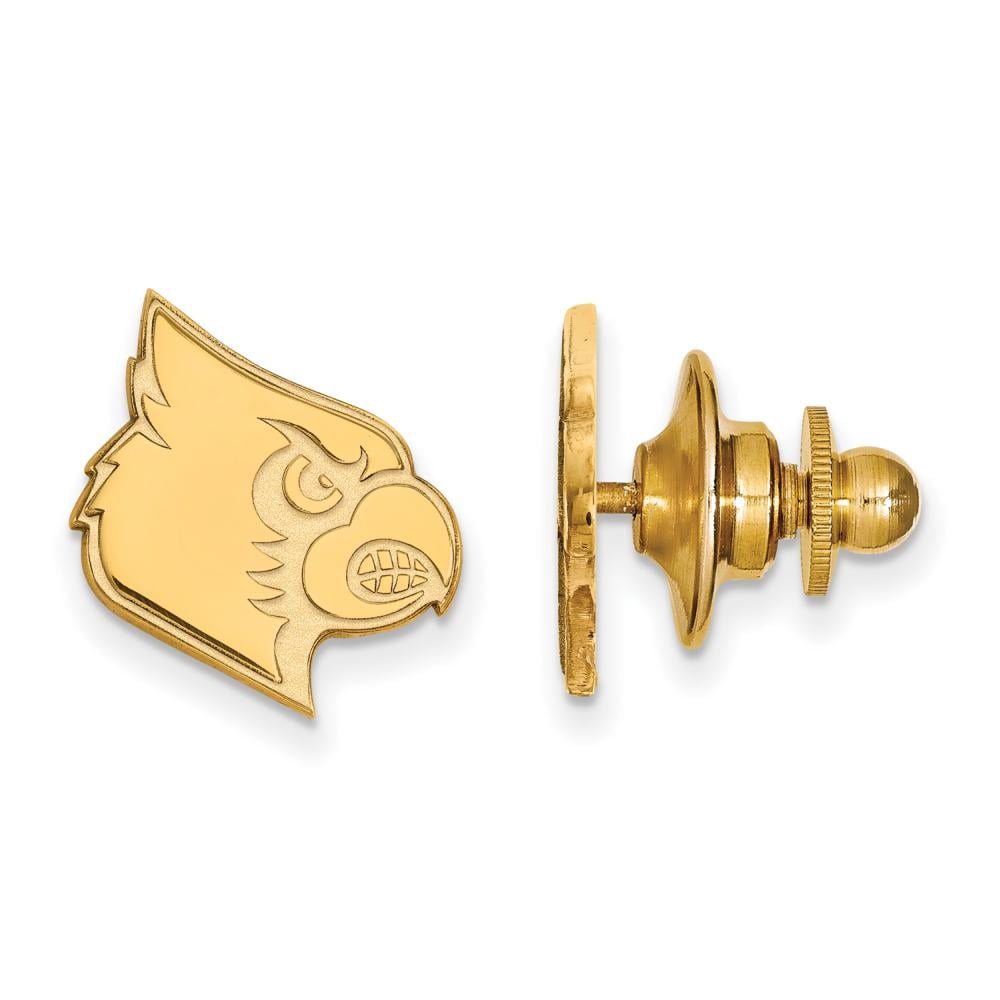 Sterling Silver Gold-plated LogoArt University of Louisville Cardinal Lapel Pin QGP047UL