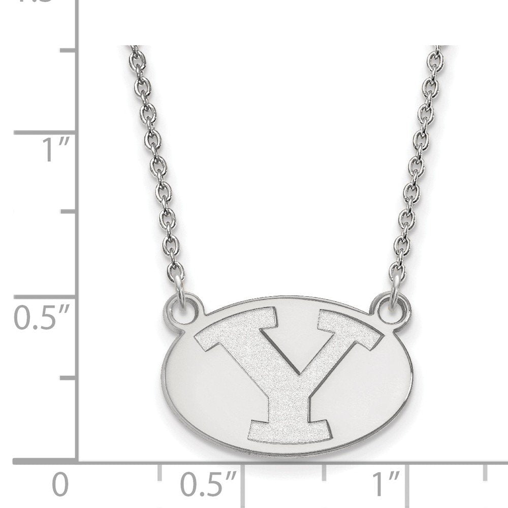 LogoArt SS009BYU-18 Sterling Silver Brigham Young University Small Pendant with Necklace