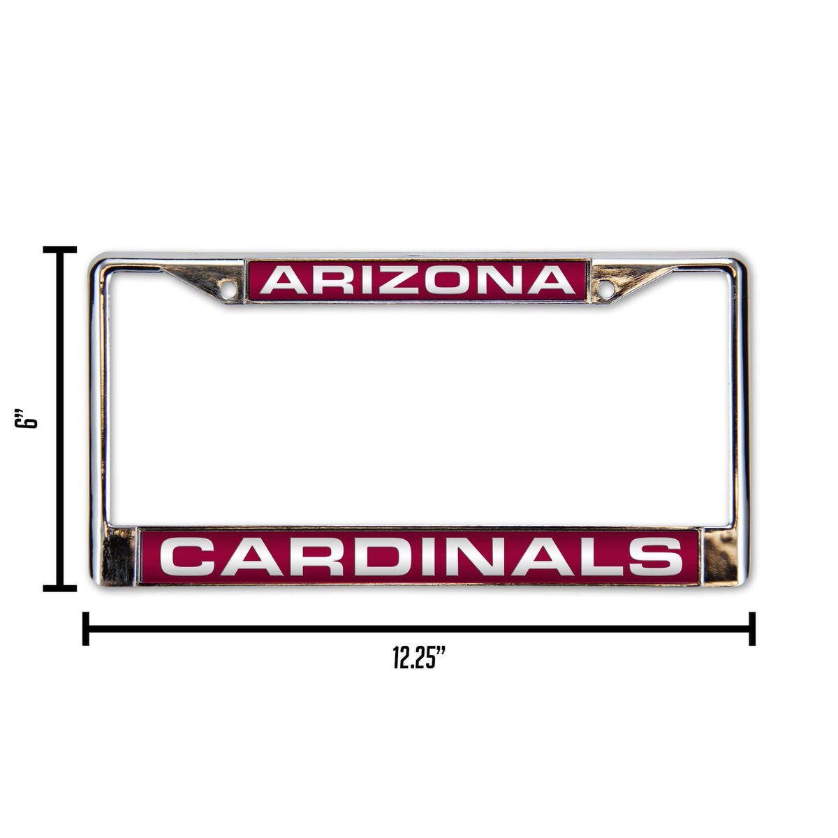 Arizona Cardinals License Plate Frame Laser Cut Chrome