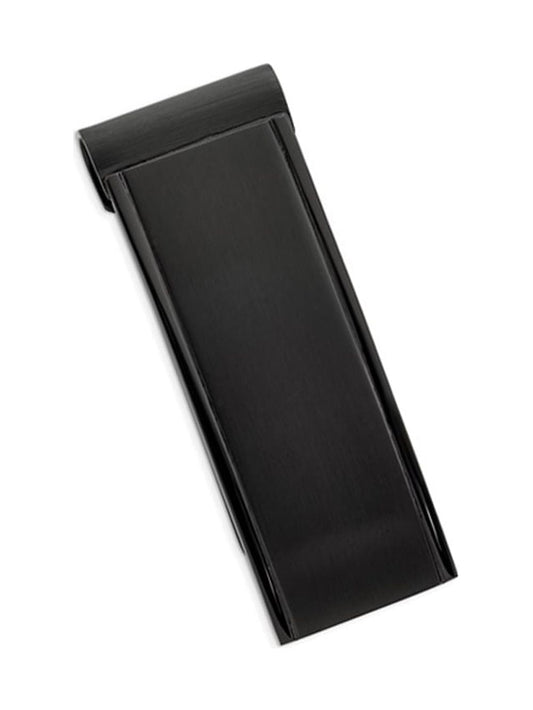Primal Steel Stainless Steel Brushed and Polished Black IP-plated Money Clip