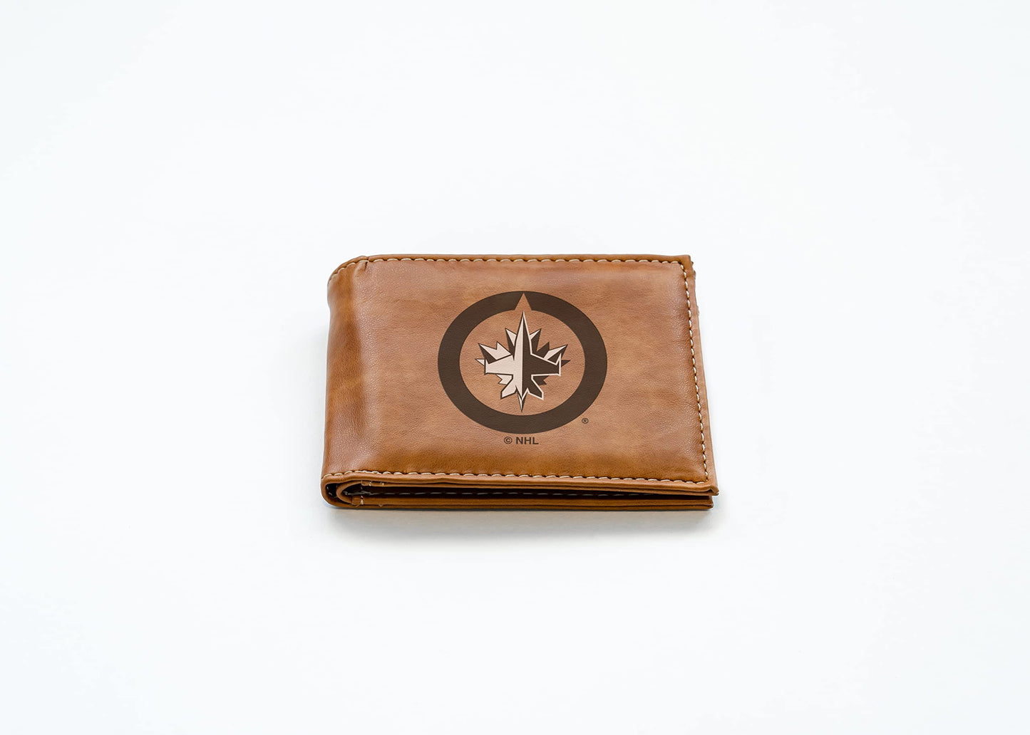 4" Brown NHL Winnipeg Jets Engraved Billfold Wallet