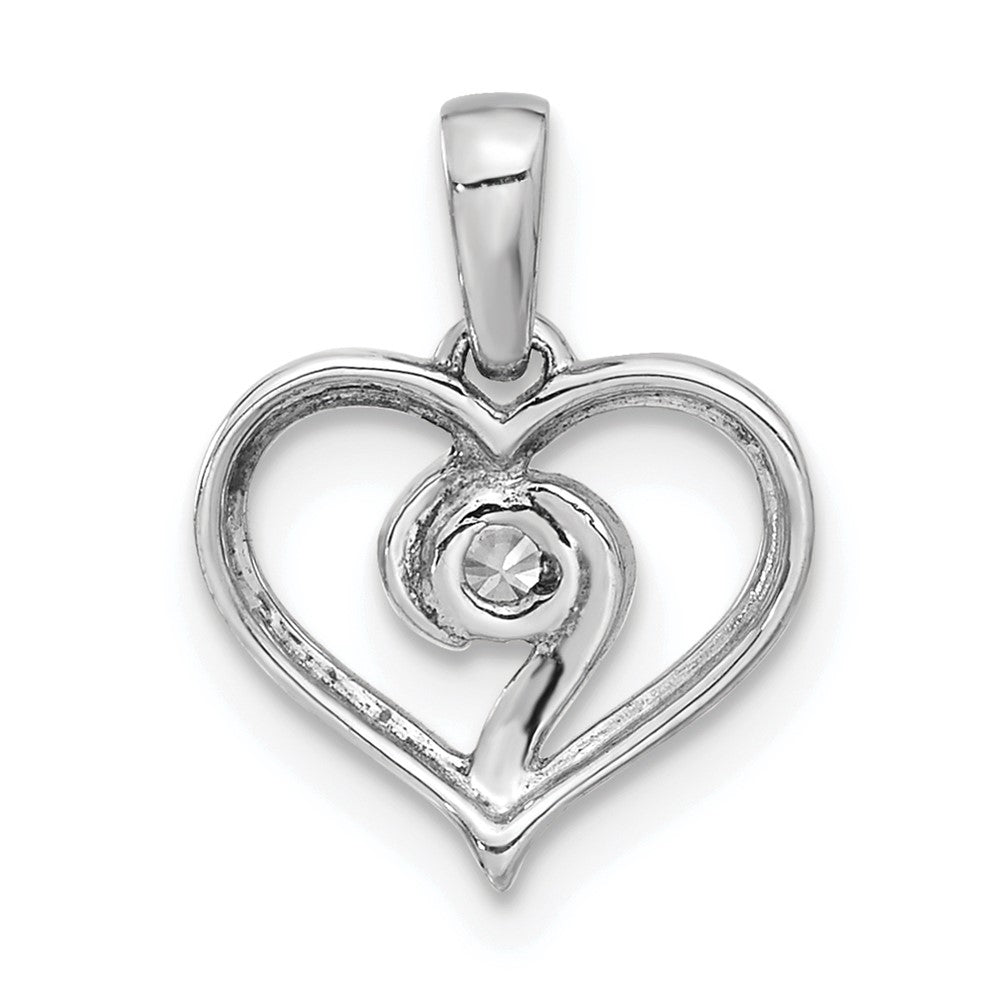 14k White Gold 1/10 carat Lab Grown Diamond VS/SI+ G+ Heart Pendant