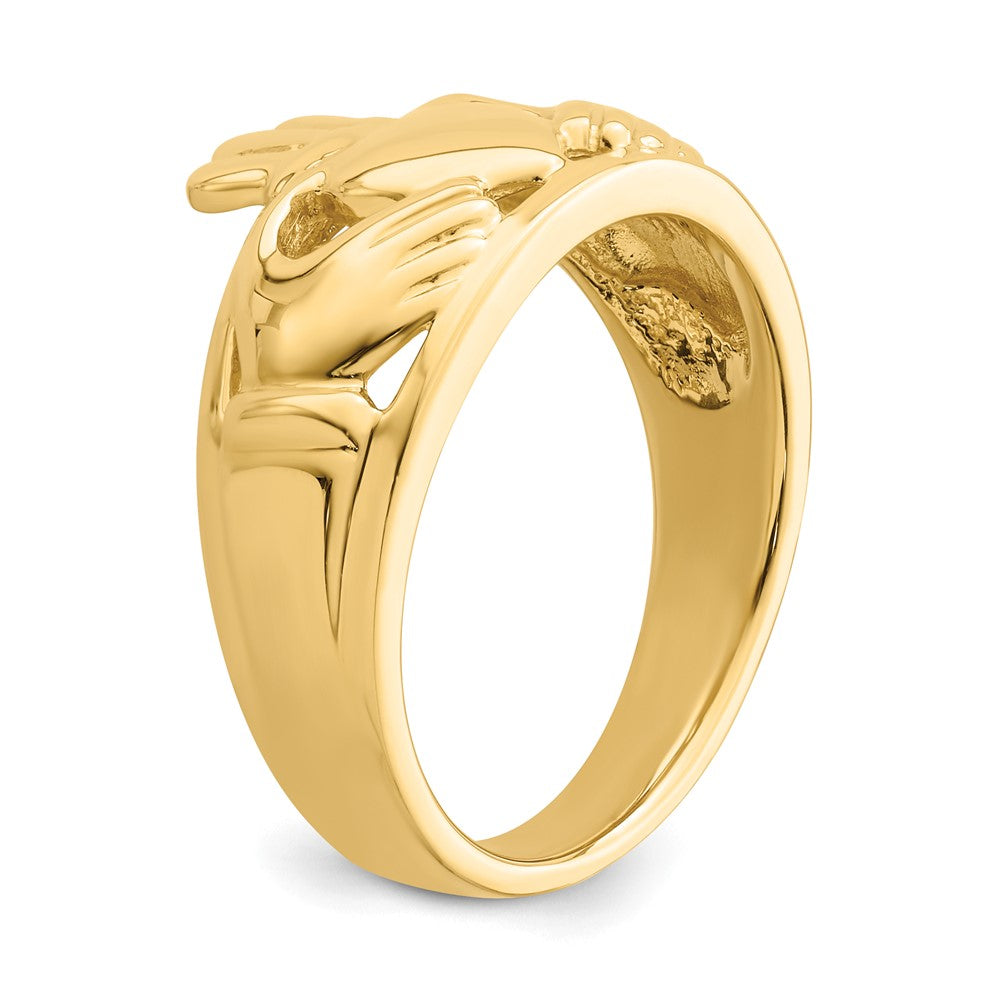 14k Polished Ladies Claddagh Ring Size 6