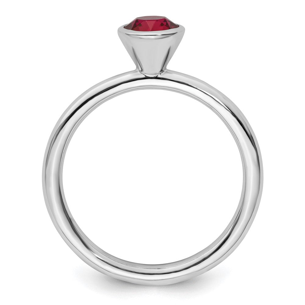 Sterling Silver Stackable Expressions High 5mm July Crystal Ring Size -10