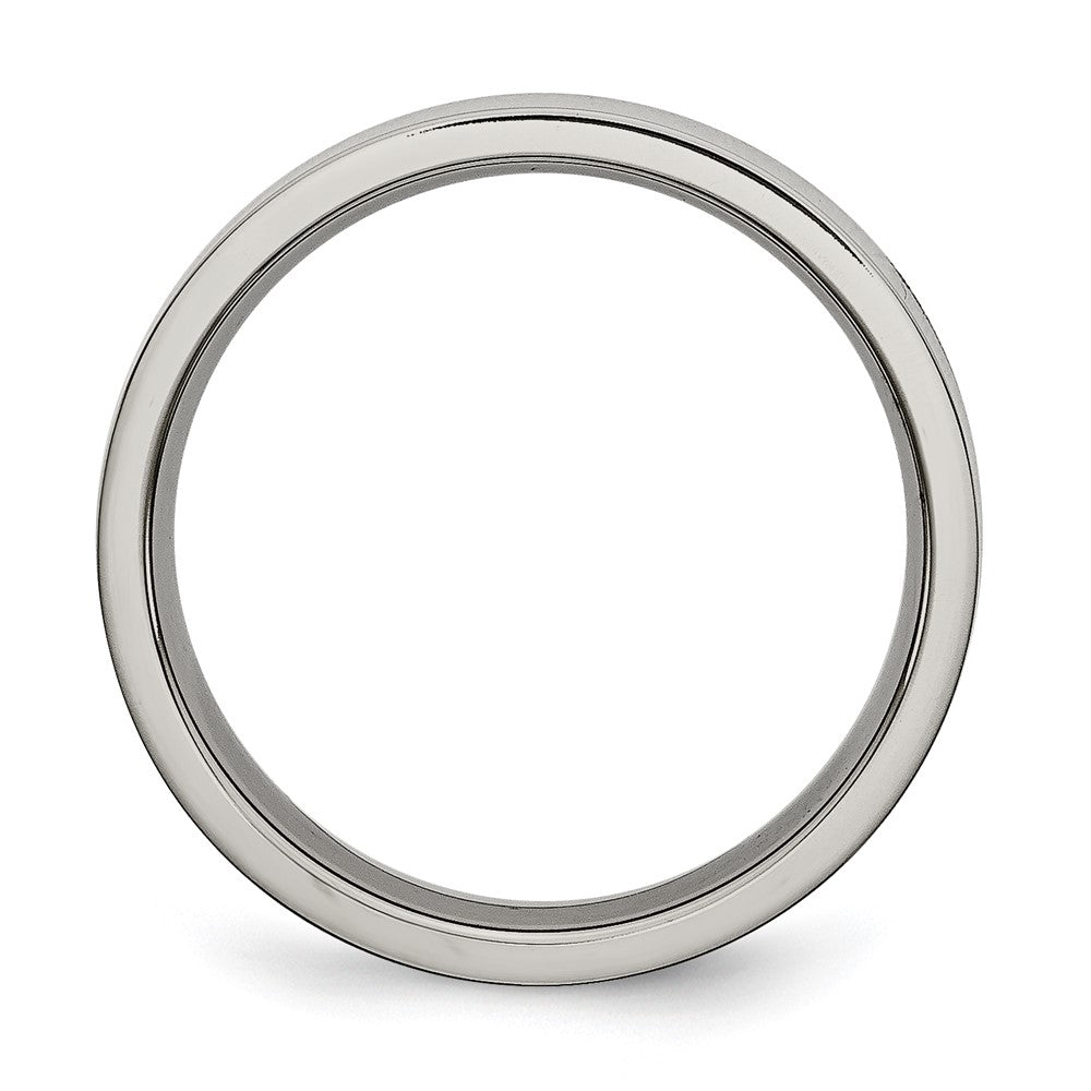 Titanium Polished 5mm Flat Band Size - 7