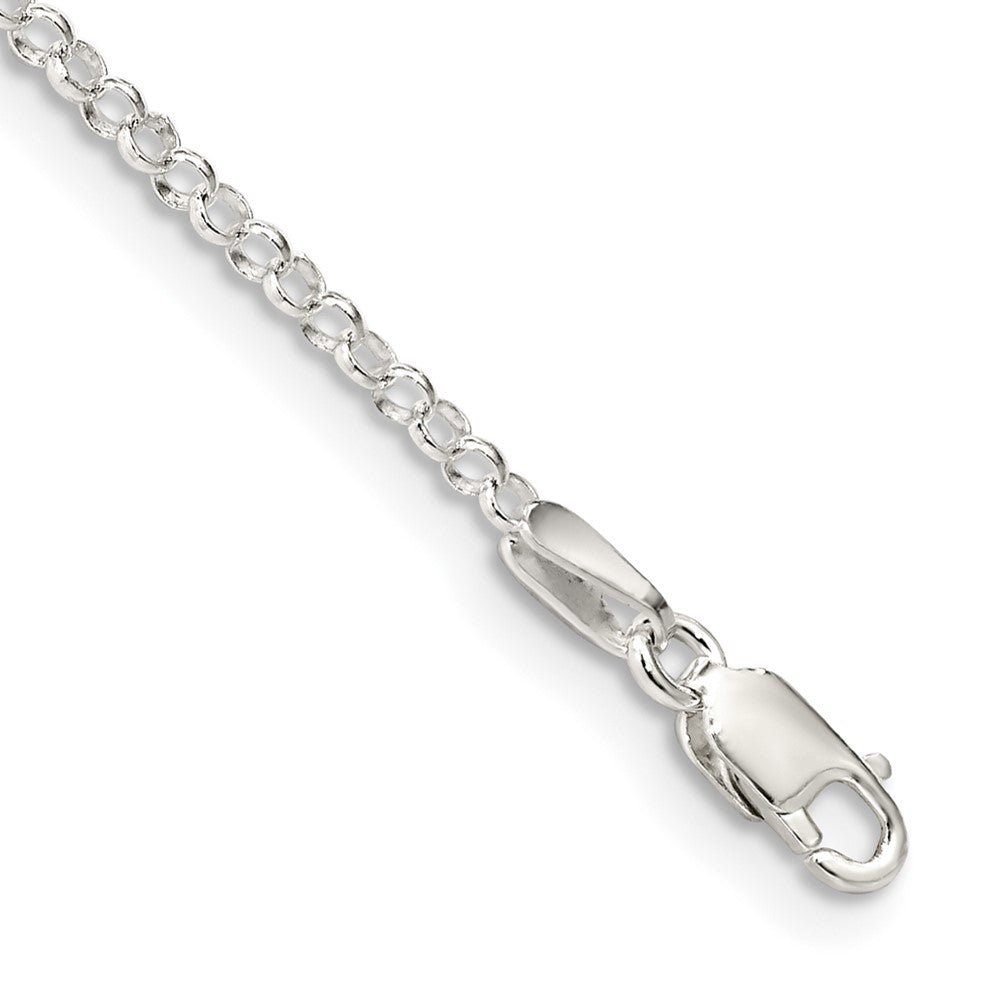 Sterling Silver 2mm Rolo Chain Anklet 9 inches
