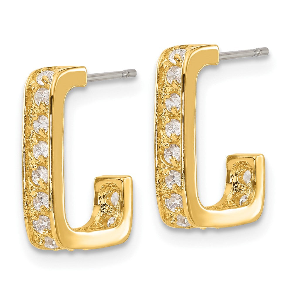Gold-plated Kelly Waters Square Hoop CZ Earrings