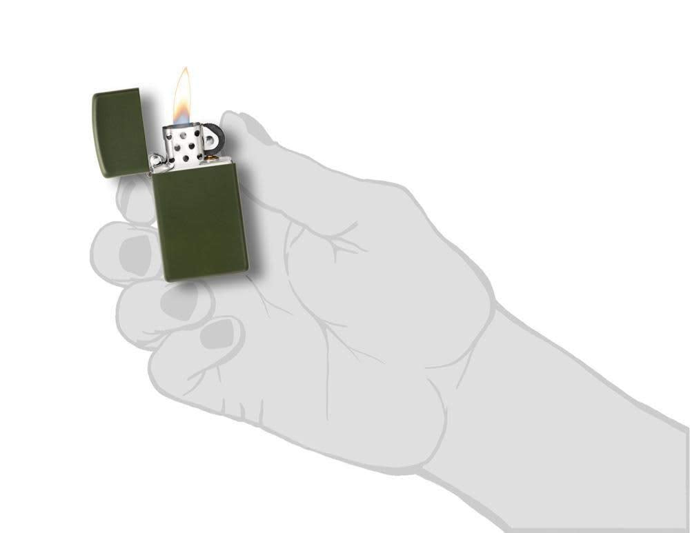 Zippo Slim Green Matte Pocket Lighter